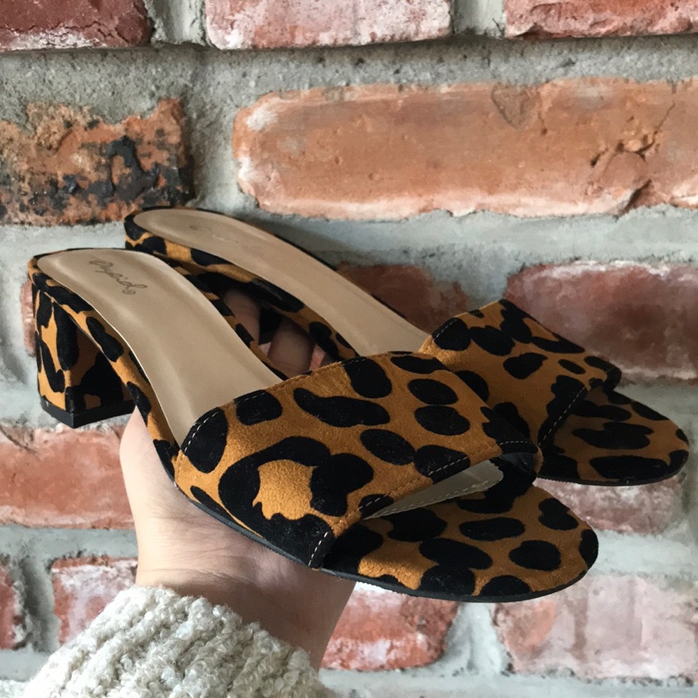 Animal print slip ons